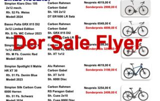 Feine Fahrräder Aktion Flyer mit Sonderpreisen 